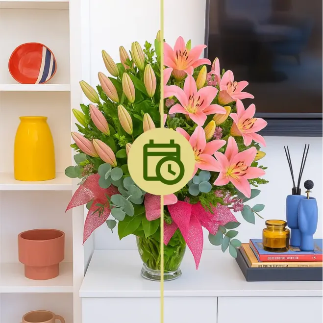 Comprar Jarrón de lilium Luz Serena en Barcelona | FLORES DÍA DE LA MADRE