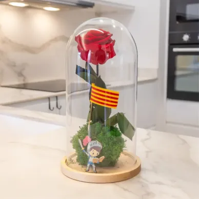 Comprar Cúpula de vidre amb rosa eterna Sant Jordi– Regal Especial per a Sant Jordi a Barcelona | FLORS SANT JORDI