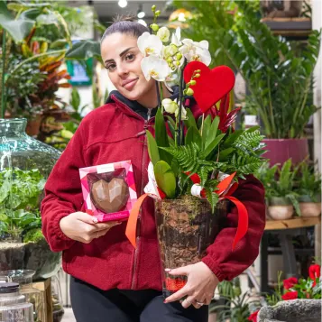 Comprar Jarrón cristal con phaleanopsis blanca en Barcelona | FLORES PARA SAN VALENTÍN
