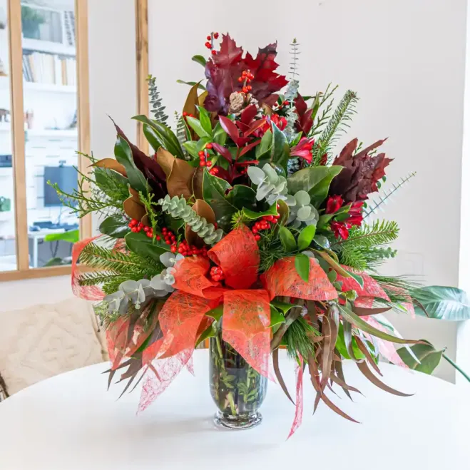 Comprar Jarrón Navidad Natural en Barcelona | Ramos y centros de flores de Navidad
