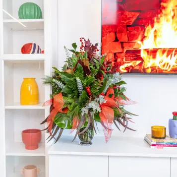 Comprar Jarrón Navidad Natural en Barcelona | Ramos y centros de flores de Navidad