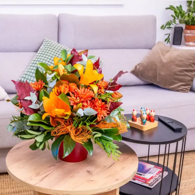 Comprar Centro Otoñal en Base de Cerámica en Barcelona | Flores de Otoño