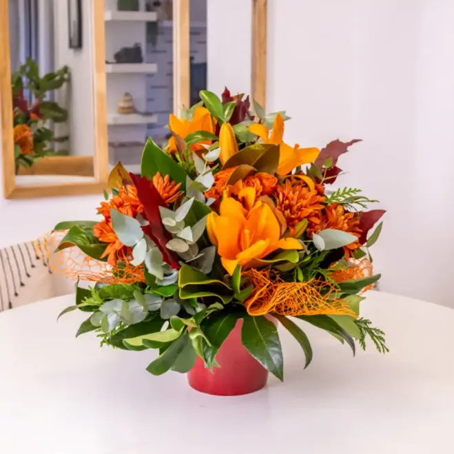 Comprar Centro Otoñal en Base de Cerámica en Barcelona | Flores de Otoño