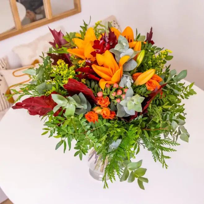 Compra Ramo Variado con Lilium Naranja en Barcelona | Flores de Otoño