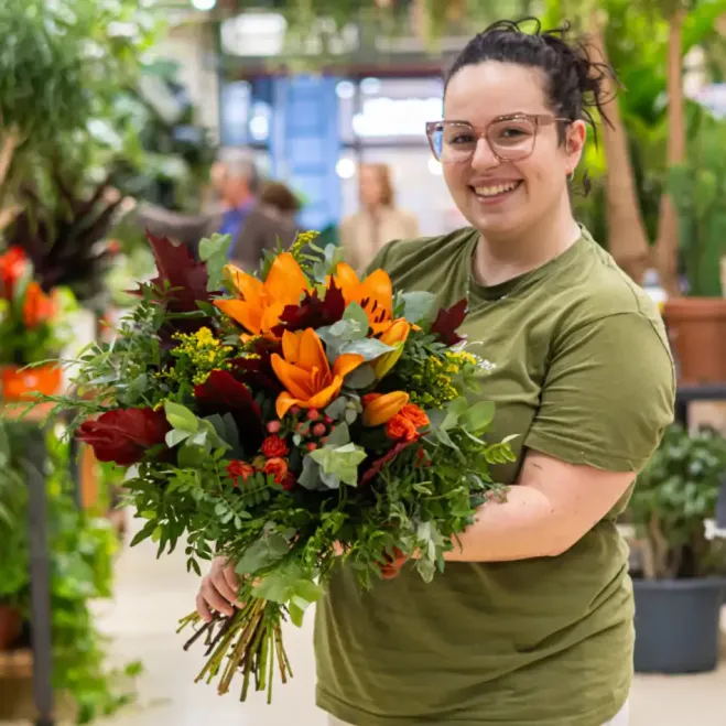 Compra Ram Variat amb Lilum Taronja a Barcelona | Flors de tardor