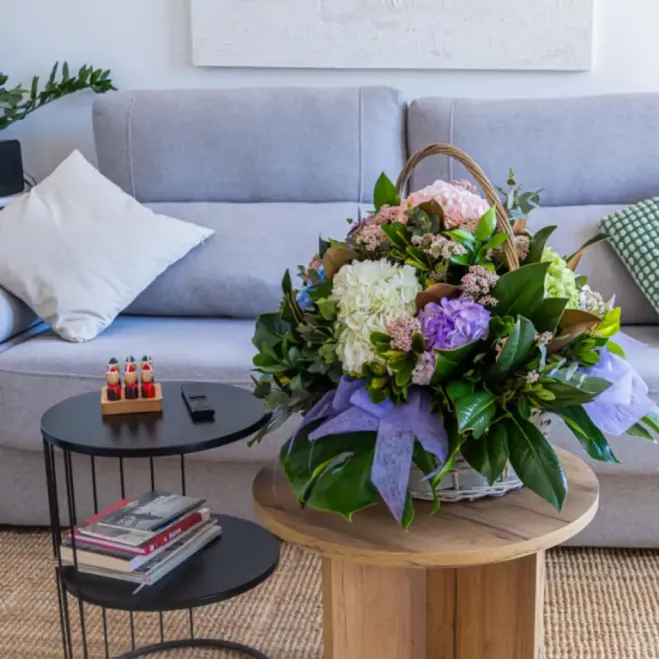 Comprar Cesta de Flor de Hortensia en Barcelona | Flores Día de la Madre