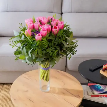 Comprar Ramo de Tulipanes tonos Rosados Lilosos en Barcelona | Ramos de Flores