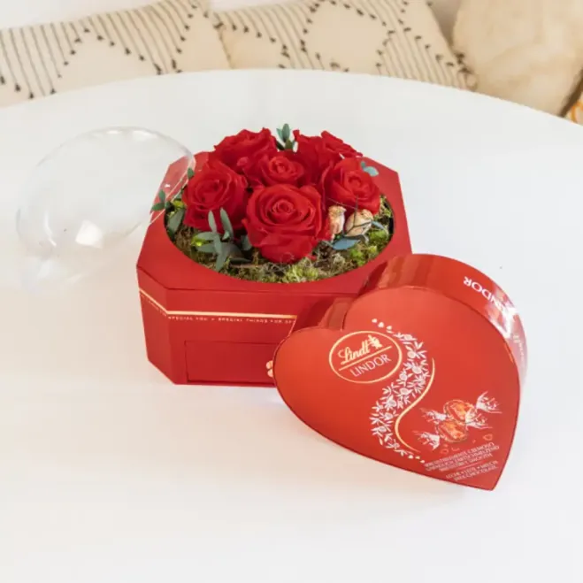 Compra Caixa d'Amor Etern amb Dolç a Barcelona | Flors de Sant Valentí