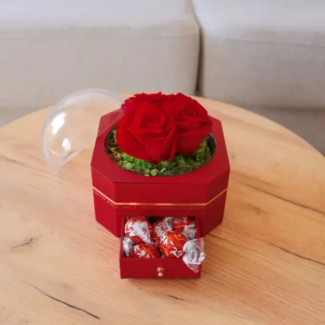 Compra Caixa d'Amor Etern amb Dolç a Barcelona | Flors de Sant Valentí