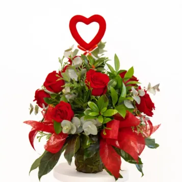 Compra Gerro de Vidre amb 10 Roses a Barcelona | Flors Sant Valentí