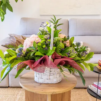Compra Cistella Garden Pink a Barcelona | Flors Dia de la Mare