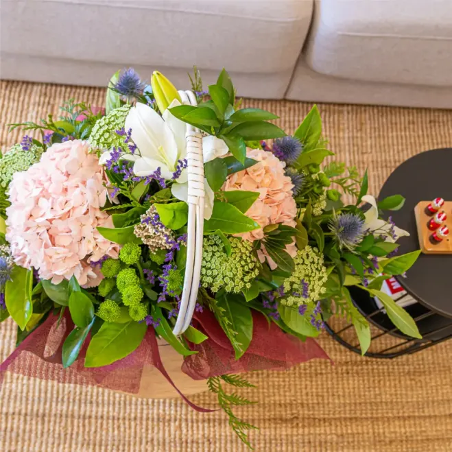 Comprar Cesta Garden Pink en Barcelona | Flores Día de la Madre