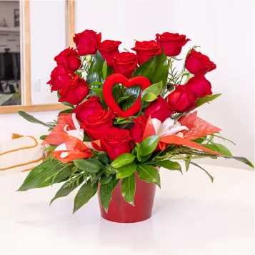 Compra Cor Floral de Roses Rojas Especial per a Sant Valentí a Barcelona | Flors Sant Valentí