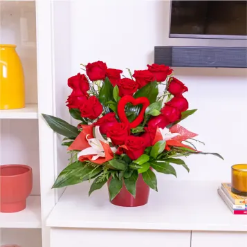 Compra Cor Floral de Roses Rojas Especial per a Sant Valentí a Barcelona | Flors Sant Valentí