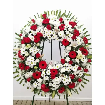 Comprar Corona Anemona en tons blancs i vermells a Barcelona | Corones