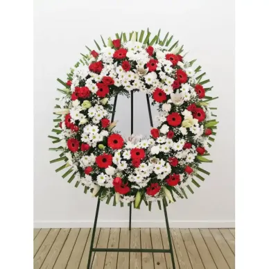 Comprar Corona Anémona en blancos y rojos en Barcelona | Coronas 2