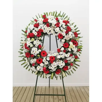 Comprar Corona Anémona en blancos y rojos en Barcelona | Coronas