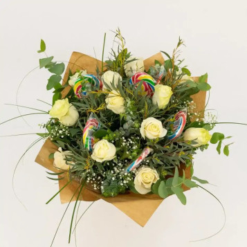 Compra Ram de Roses amb Piruletes a Barcelona | Rams de Flors