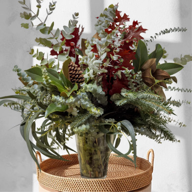 Jarrón verdes navideños | Diseño natural y elegante