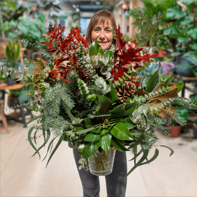Jarrón verdes navideños | Diseño natural y elegante