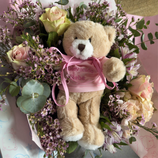 Ram de flors per naixement amb peluix | Regal original nadó