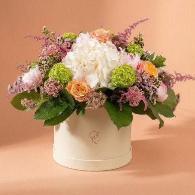 Caja Flor Deluxe | Flores Premium con Hortensia y Peonía en Barcelona | Flores Navarro