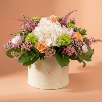 Caja Flor Deluxe | Flores Premium con Hortensia y Peonía en Barcelona | Flores Navarro