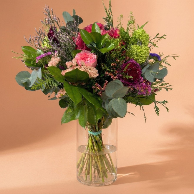 Ram Miriam | Bouquet Elegant amb Hortensia i Roses Fucsia | Flors Navarro Barcelona