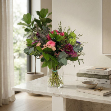 Ramo Miriam | Bouquet Elegante con Hortensia y Rosas Fucsia | Flores Navarro Barcelona