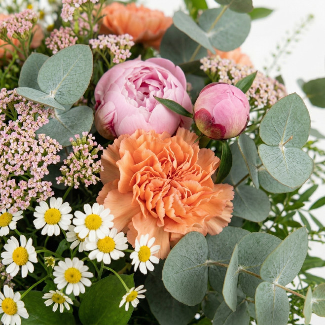 Ramo de Peonías Sara | Bouquet Romántico con Flores Naturales | Flores Navarro Barcelona