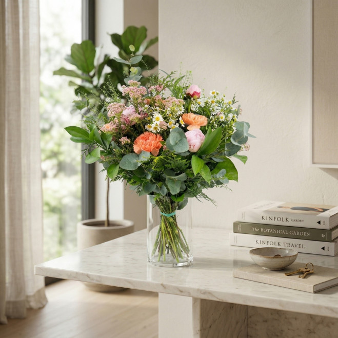 Ramo de Peonías Sara | Bouquet Romántico con Flores Naturales | Flores Navarro Barcelona