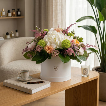 Caixa Flor Deluxe | Flors Premium amb Hortensia i Peònia a Barcelona | Flors Navarro