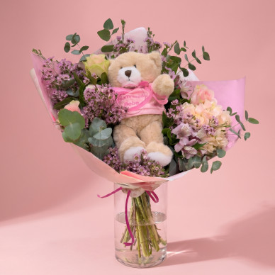 Ram de flors per naixement amb peluix | Regal original nadó