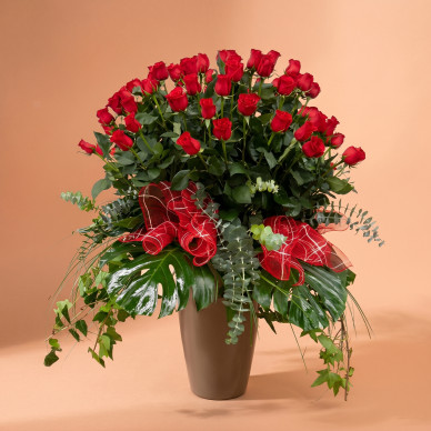 Comprar Preciosa Composición de 80 Rosas Rojas en Barcelona | Centros de Flores
