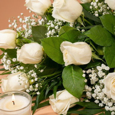 Compra Ram Funerari de Roses Blanques a Barcelona | Flors per a Difunts 2