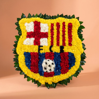 Comprar Plafón Funerario del Escudo del Barça en Barcelona | Flores para Difuntos