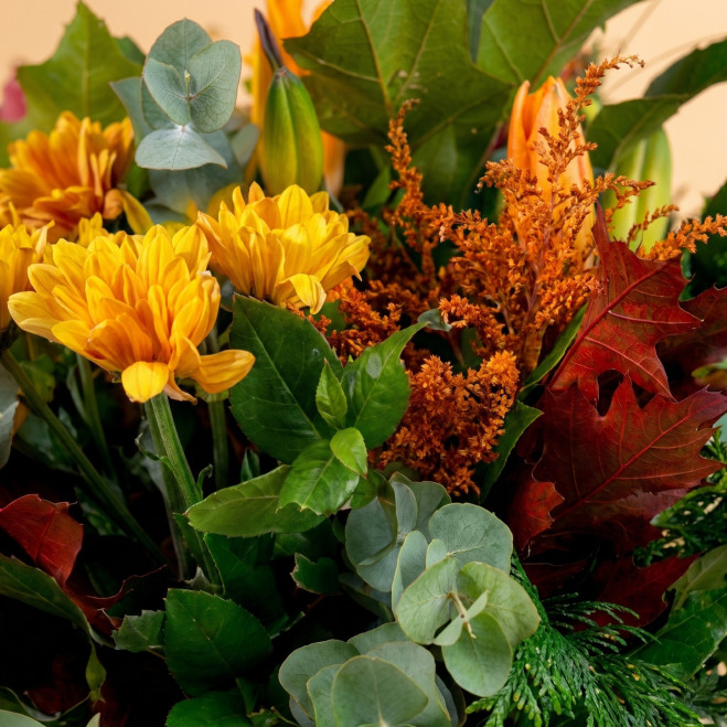 Ram Variat de Tardor amb Lilium i Roses | Flores Navarro Barcelona