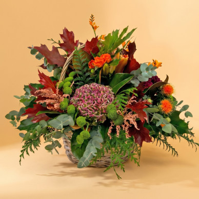 Cesta Otoñal Pequeña de Flores | Flores Navarro Barcelona