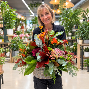 Cesta Otoñal Pequeña de Flores | Flores Navarro Barcelona