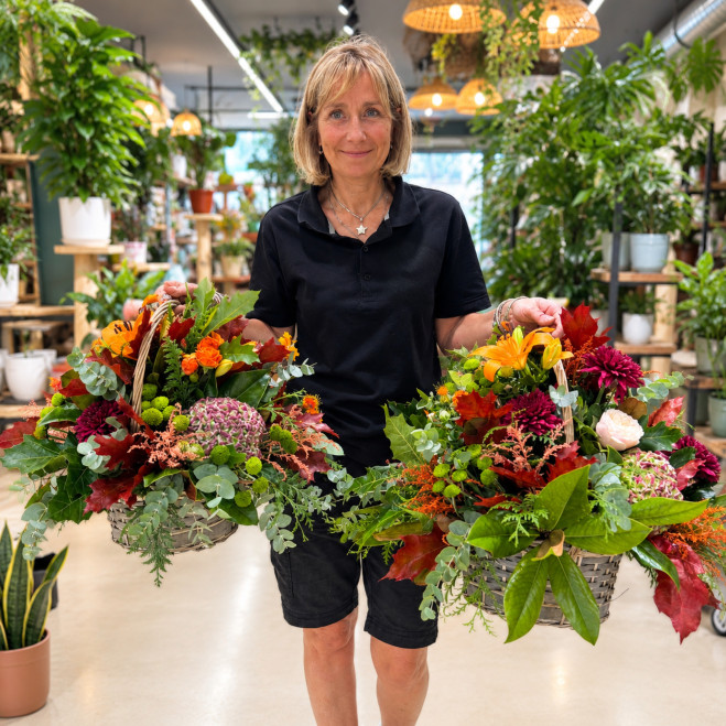 Cesta Otoñal Pequeña de Flores | Flores Navarro Barcelona