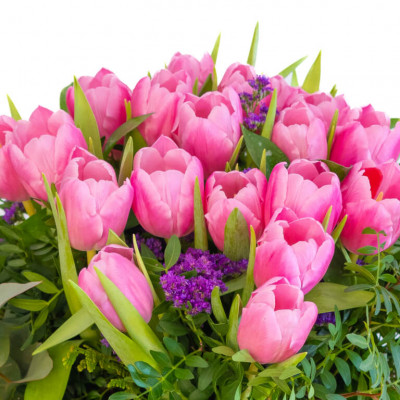 Comprar Ram de tulipans tons rosats lilosos Barcelona