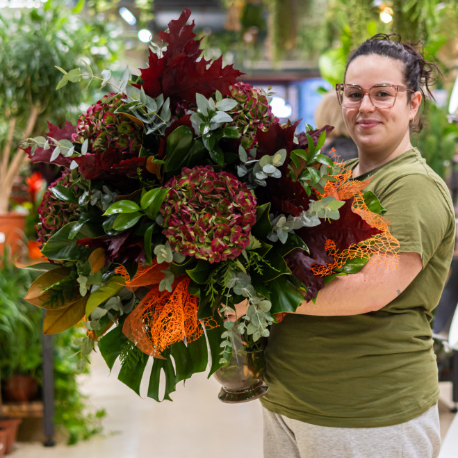 Comprar Jarrón hortensias otoñal Barcelona