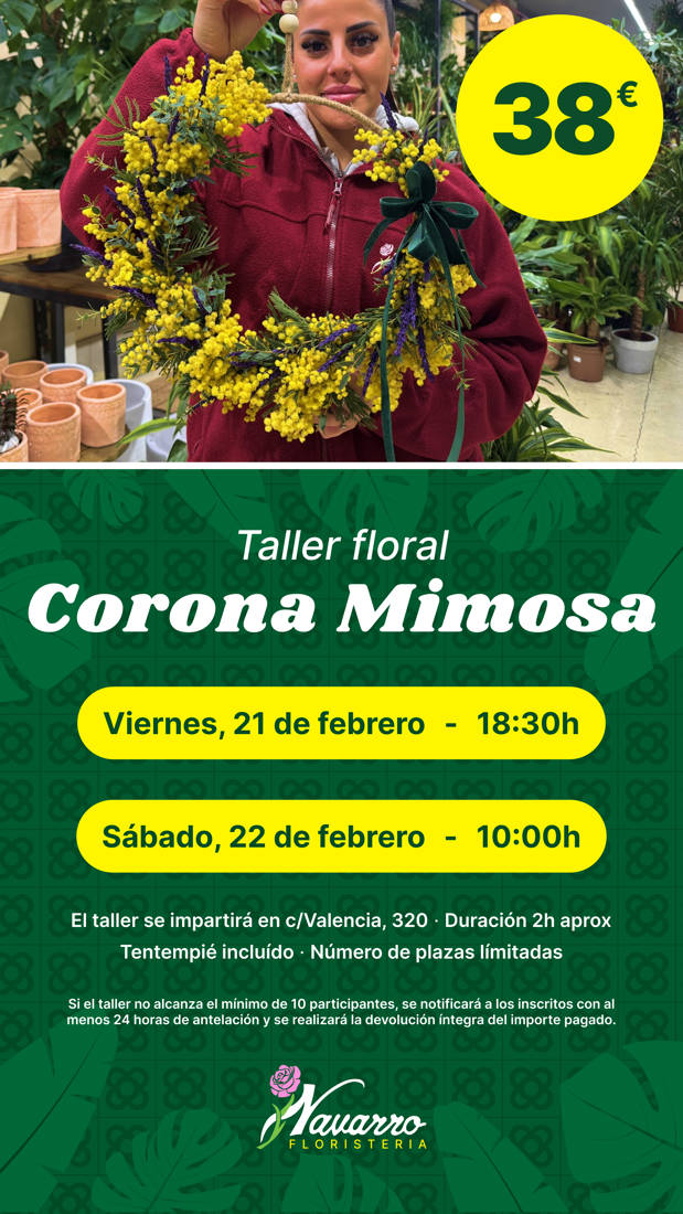 Taller de Flores en Barcelona, Aro de Mimosa