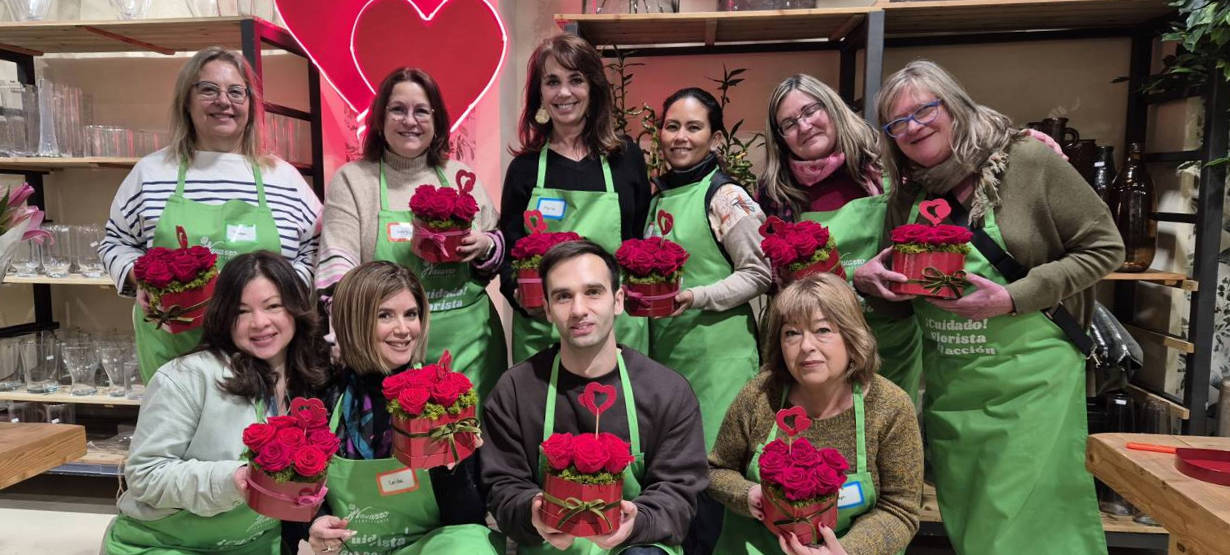 Así fue nuestro Taller floral de San Valentín en Barcelona