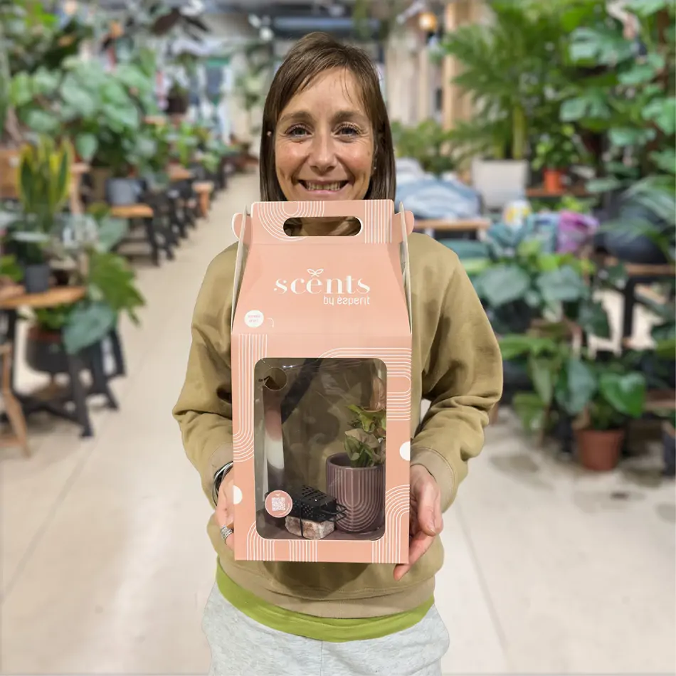 Caja regalo de planta y esencias aromáticas