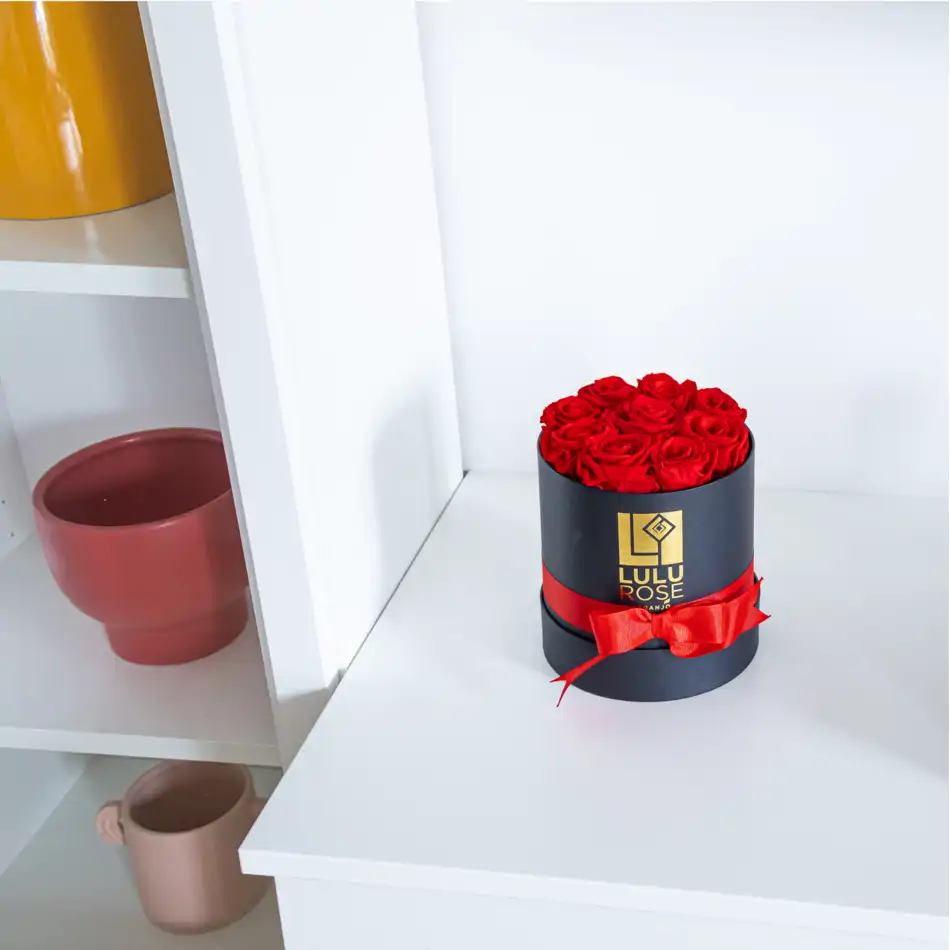 Caja de Rosas Preservadas - Lulu Rose Regalo Elegante para San Valentín.Sv12