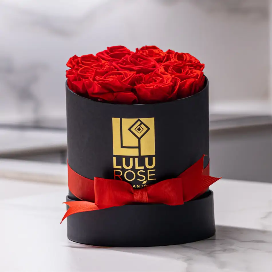 Caja de Rosas Preservadas - Lulu Rose Regalo Elegante para San Valentín.Sv12