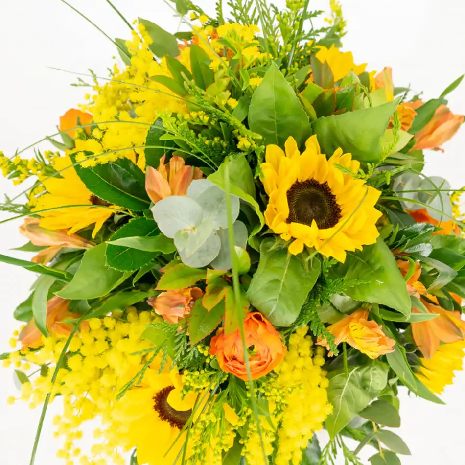 Cesta de girasoles