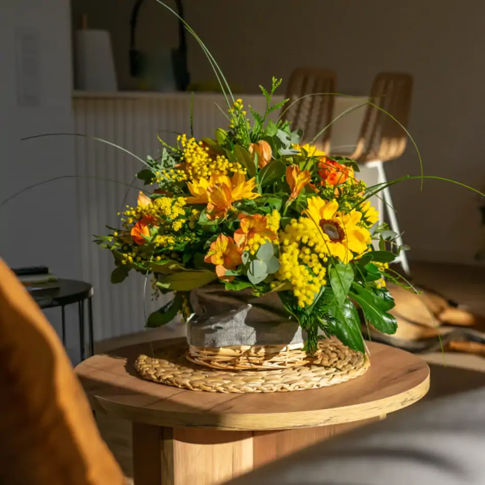 Cesta de girasoles