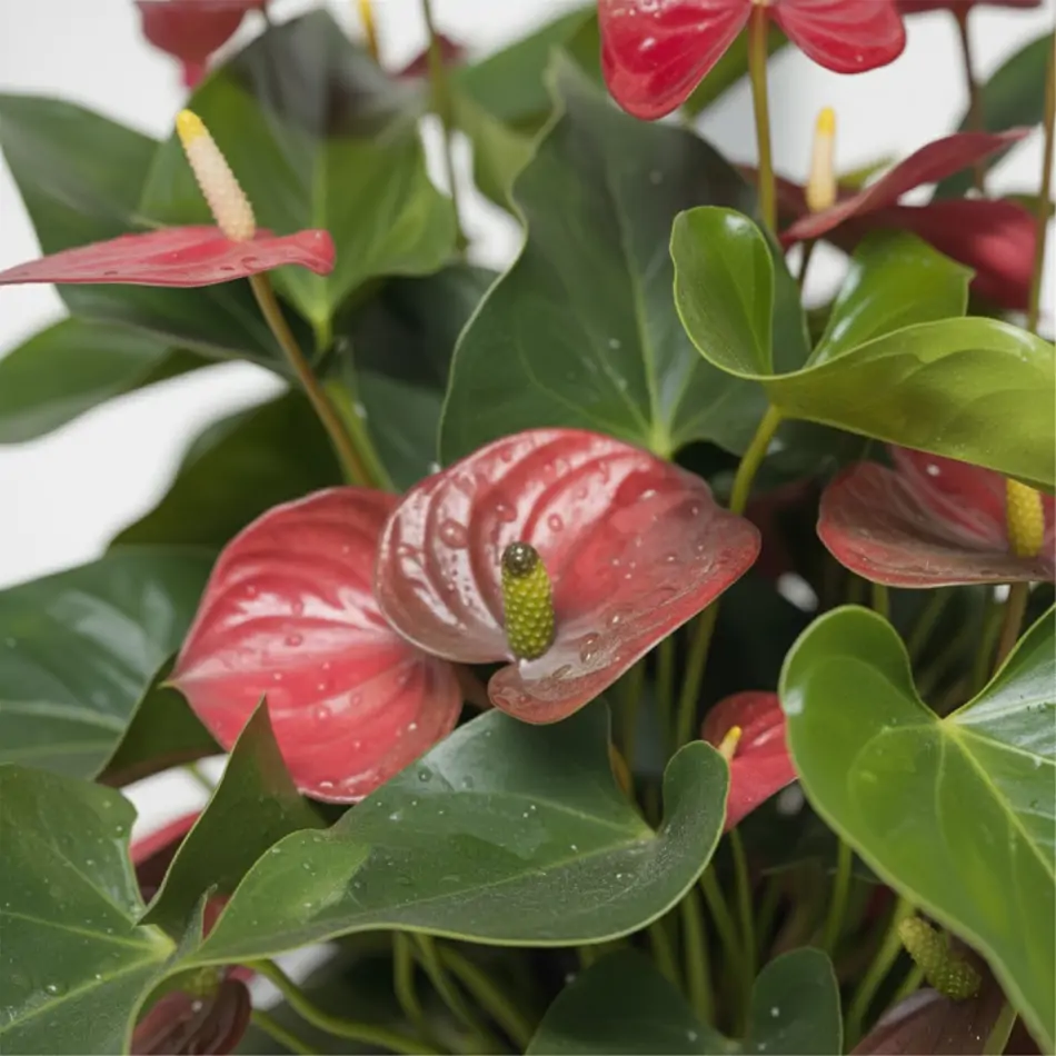 Composición de planta de anthurium en tarrina